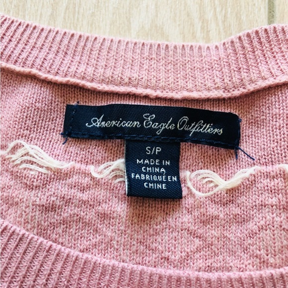 American Eagle Outfitters Dusty Pink Lace Detail Sweater - Picture 5 of 11